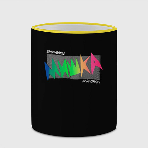 Кружка цветная Mishka NYC x Tessa Violet / 3D-Желтый кант – фото 2