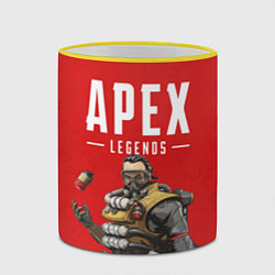 Кружка 3D Apex Legends: Red Caustic, цвет: 3D-желтый кант — фото 2