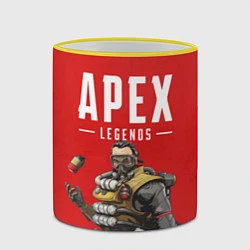 Кружка 3D Apex Legends: Red Caustic, цвет: 3D-желтый кант — фото 2