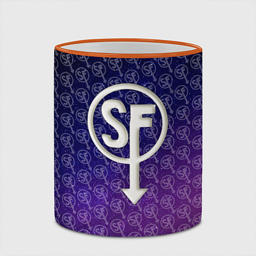 Кружка цветная Sally Face: Violet SF / 3D-Оранжевый кант – фото 2