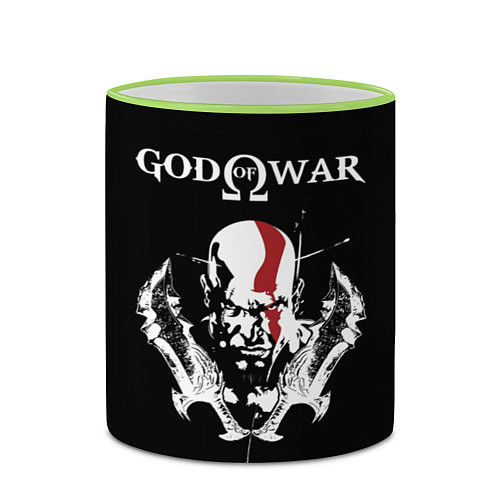 Кружка цветная God of War: Kratos / 3D-Светло-зеленый кант – фото 2