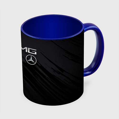 Кружка цветная Mercedes AMG / 3D-Белый + синий – фото 1
