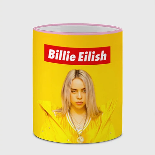 Кружка цветная Billie Eilish: MyBoi / 3D-Розовый кант – фото 2