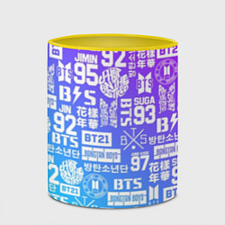 Кружка 3D BTS Logos, цвет: 3D-белый + желтый — фото 2
