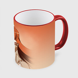 Кружка 3D Милая аниме девочка-оборотень - Волчица и пряности, цвет: 3D-красный кант