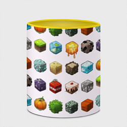 Кружка 3D Minecraft Cubes, цвет: 3D-белый + желтый — фото 2