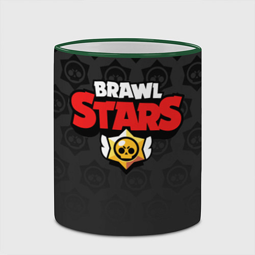 Кружка цветная Brawl Stars: Black Team / 3D-Зеленый кант – фото 2