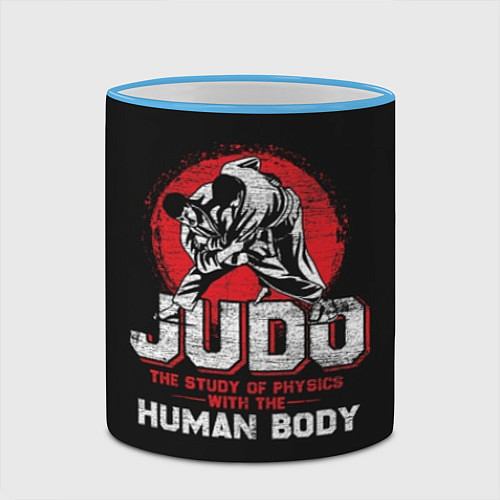 Кружка цветная Judo: Human Body / 3D-Небесно-голубой кант – фото 2