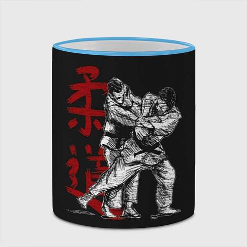 Кружка цветная Judo / 3D-Небесно-голубой кант – фото 2
