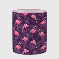 Кружка 3D Фиолетовые фламинго, цвет: 3D-розовый кант — фото 2