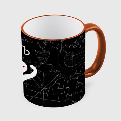 Кружка цветная ЪУЪ СЪУКА МАТЕМАТИКА / 3D-Оранжевый кант – фото 1