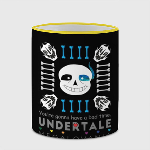 Кружка цветная Undertale / 3D-Желтый кант – фото 2