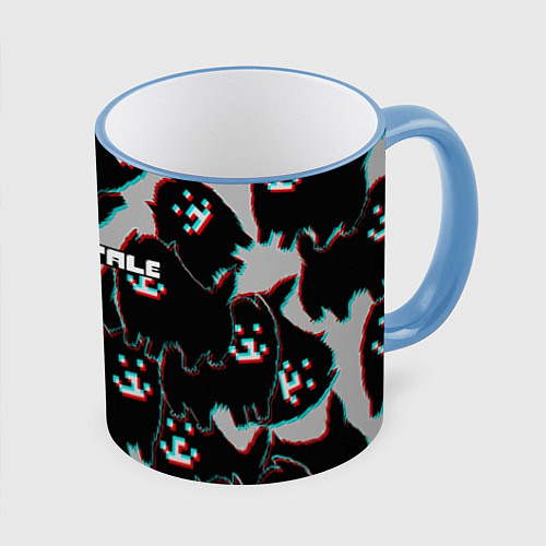 Кружка цветная Undertale / 3D-Небесно-голубой кант – фото 1