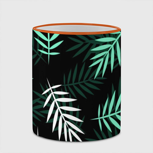 Кружка цветная Листья пальмы / 3D-Оранжевый кант – фото 2