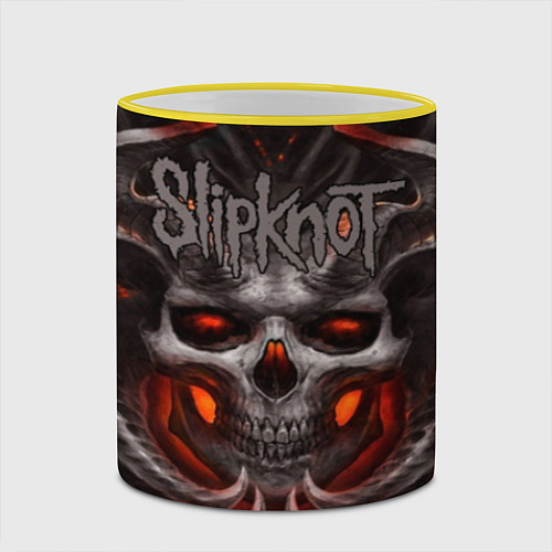 Кружка цветная Slipknot: Hell Skull / 3D-Желтый кант – фото 2