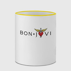 Кружка 3D Bon Jovi, цвет: 3D-желтый кант — фото 2