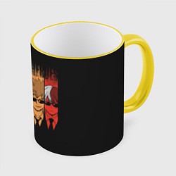 Кружка 3D My Hero Academia герои, цвет: 3D-желтый кант