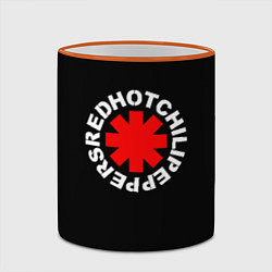 Кружка 3D Red Hot chili peppers logo on black, цвет: 3D-оранжевый кант — фото 2
