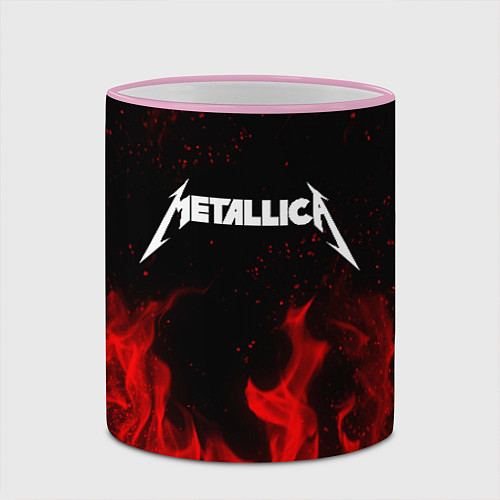 Кружка цветная METALLICA НА СПИНЕ / 3D-Розовый кант – фото 2