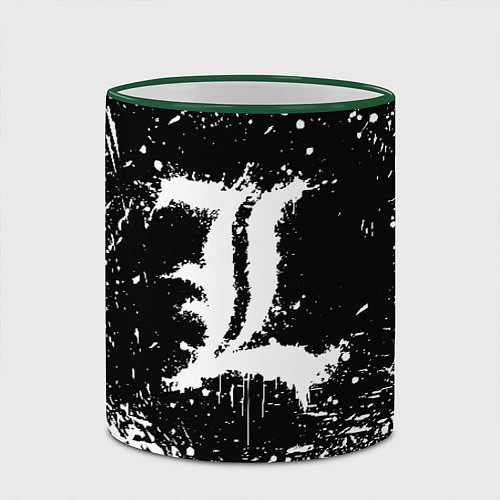 Кружка цветная L letter кляксы / 3D-Зеленый кант – фото 2