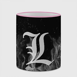Кружка 3D L letter flame gray, цвет: 3D-розовый кант — фото 2