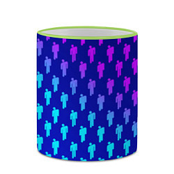 Кружка 3D Billie Eilish: Violet Pattern, цвет: 3D-светло-зеленый кант — фото 2