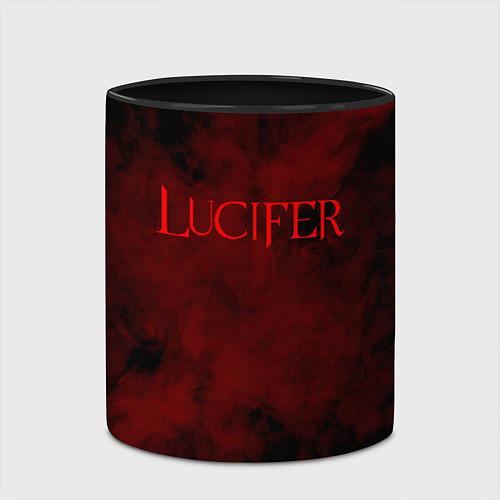 Кружка цветная LUCIFER КРЫЛЬЯ / 3D-Белый + черный – фото 2