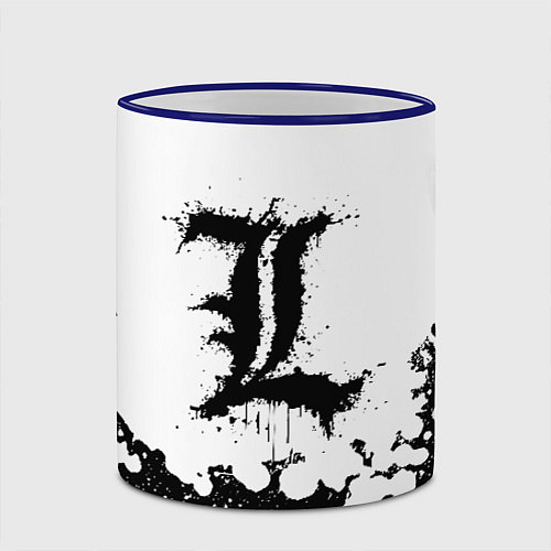 Кружка цветная L letter snow / 3D-Синий кант – фото 2