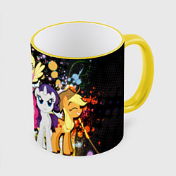 Кружка 3D My little pony band, цвет: 3D-желтый кант