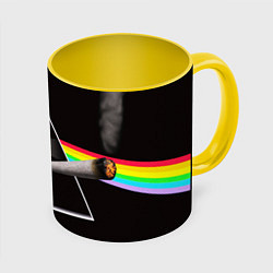 Кружка 3D PINK FLOYD, цвет: 3D-белый + желтый