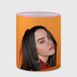 Кружка 3D BILLIE EILISH: Orange Mood, цвет: 3D-розовый кант — фото 2