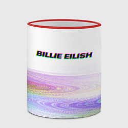 Кружка 3D BILLIE EILISH: White Glitch, цвет: 3D-красный кант — фото 2