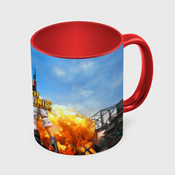 Кружка 3D PUBG, цвет: 3D-белый + красный