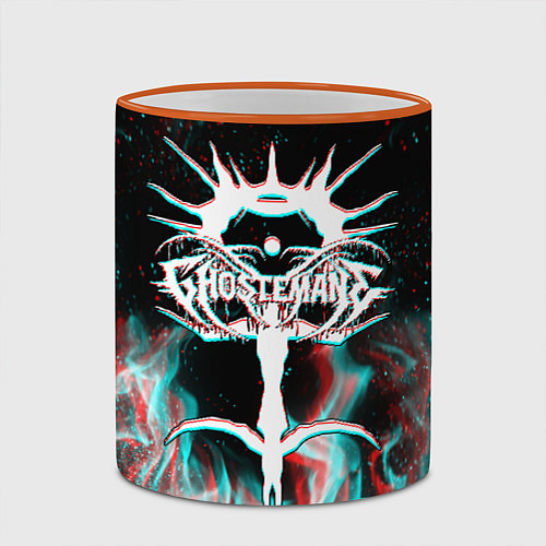 Кружка цветная GHOSTEMANE GLITCH / 3D-Оранжевый кант – фото 2