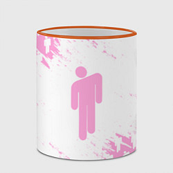Кружка 3D Billie Eilish: Pink Style, цвет: 3D-оранжевый кант — фото 2
