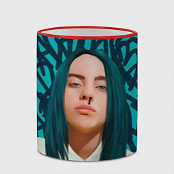 Кружка 3D Billie Eilish, цвет: 3D-красный кант — фото 2