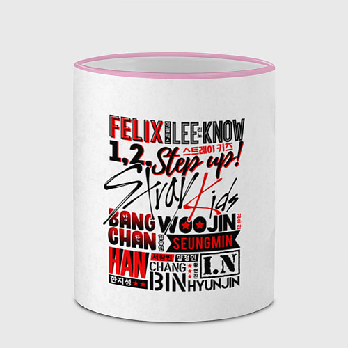 Кружка цветная Stray Kids / 3D-Розовый кант – фото 2