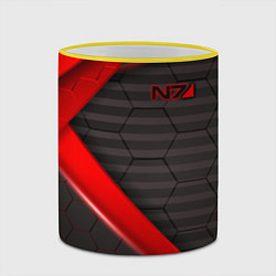 Кружка 3D Mass Effect N7, цвет: 3D-желтый кант — фото 2