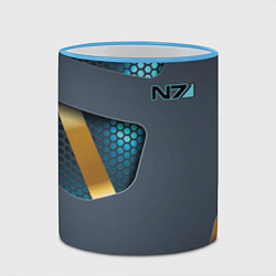 Кружка 3D Mass Effect N7, цвет: 3D-небесно-голубой кант — фото 2