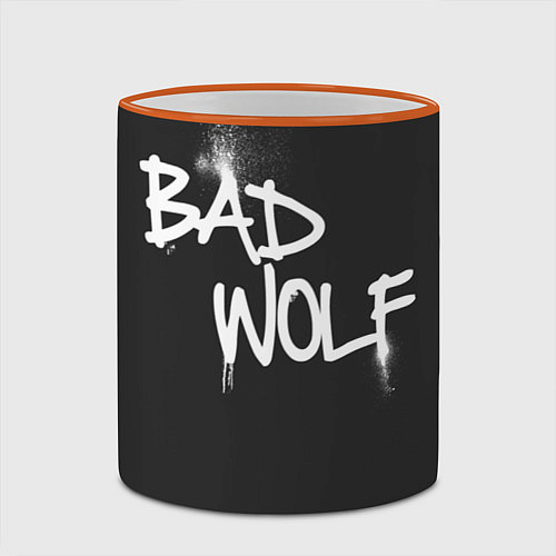 Кружка цветная Bad Wolf / 3D-Оранжевый кант – фото 2