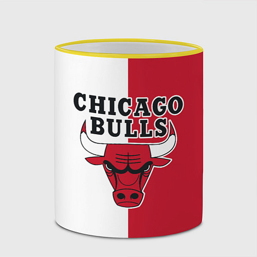 Кружка цветная CHICAGO BULLS / 3D-Желтый кант – фото 2