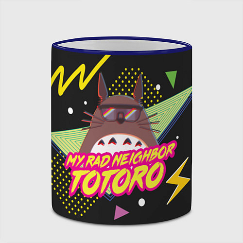 Кружка цветная Totoro My rad ne ighbor / 3D-Синий кант – фото 2