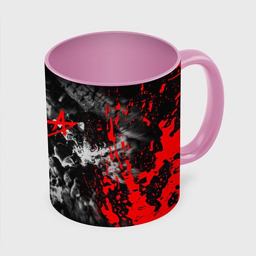 Кружка цветная АлисА / 3D-Белый + розовый – фото 1