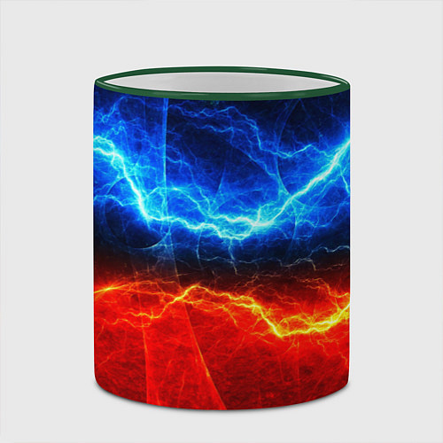 Кружка цветная Лёд и огонь / 3D-Зеленый кант – фото 2