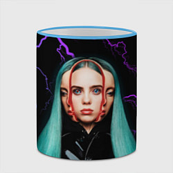 Кружка 3D BILLIE EILISH, цвет: 3D-небесно-голубой кант — фото 2