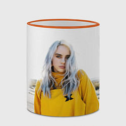 Кружка 3D BILLIE EILISH, цвет: 3D-оранжевый кант — фото 2