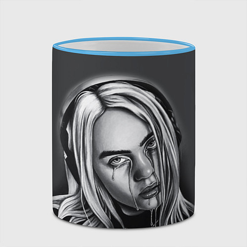 Кружка цветная BILLIE EILISH / 3D-Небесно-голубой кант – фото 2