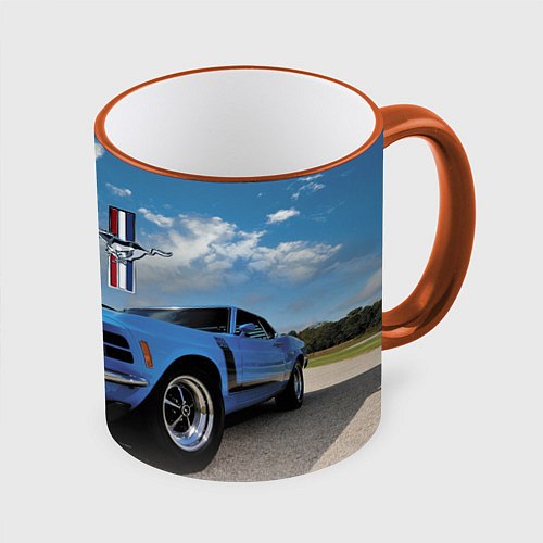Кружка цветная Mustang / 3D-Оранжевый кант – фото 1