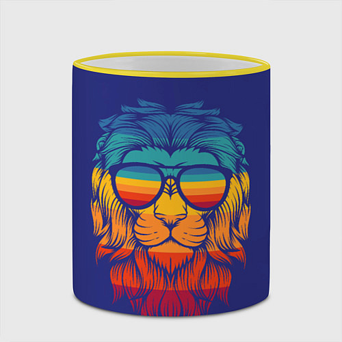 Кружка цветная LION1 / 3D-Желтый кант – фото 2