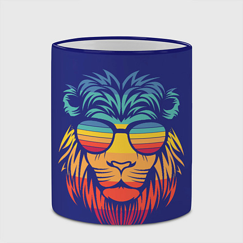 Кружка цветная LION2 / 3D-Синий кант – фото 2